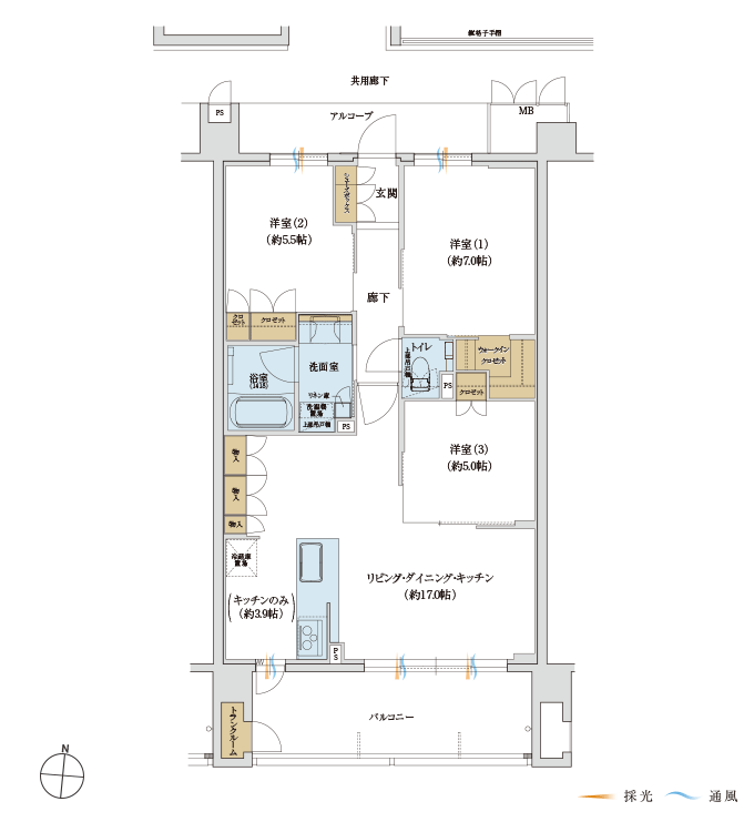 Ctype 3LDK+WIC 75.28㎡